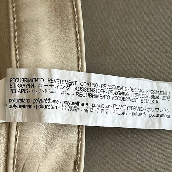 ZARA Women’s Faux Leather Pants Beige/Cream Size 6US - Picture 10 of 12